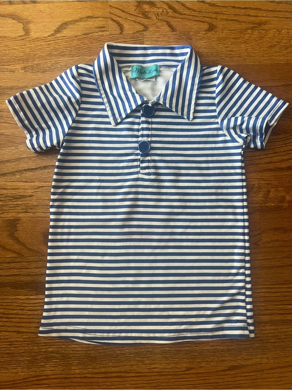 Striped Polo & Crab-Print Shorts Kids Matching Set - Blue